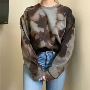 Oversized chunky tie dyed crew neck